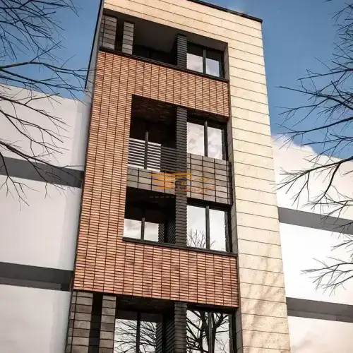 ترکیب آجر و سنگ در نما